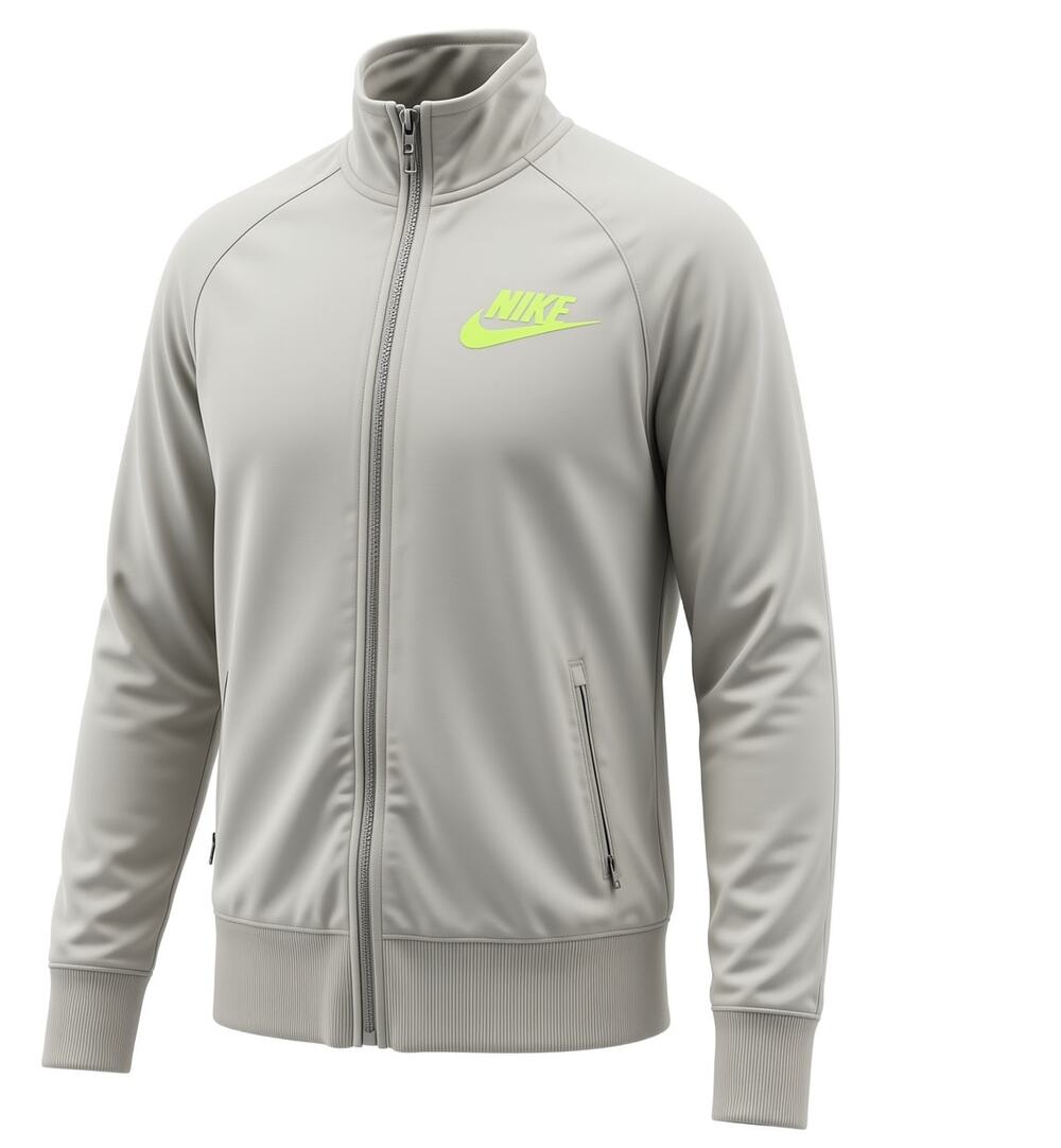 Nike Sportswear Full Zip Track Jacket Gray Volt Logo Men's